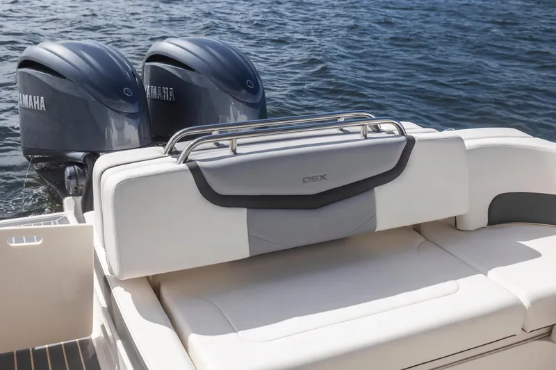  Yacht Photos Pics 2022 Chaparral 300 OSX boat with Yamaha engines on water.