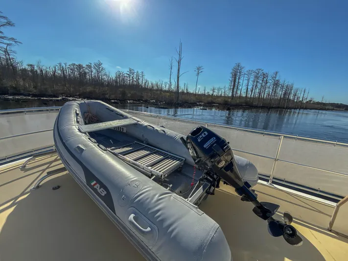 Island Girl Yacht Photos Pics Dinghy and davit