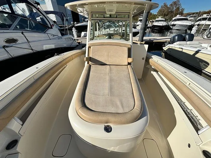  Yacht Photos Pics 2016 Scout 350 LXF boat with spacious deck and comfortable seating.