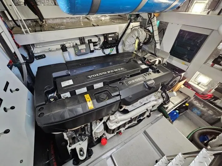Tango Lima Yacht Photos Pics Engine room of 2022 Sunseeker 60 Predator EVO with Volvo Penta D13 engine.