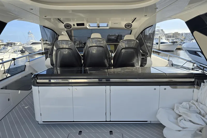 Making Memories II Yacht Photos Pics 2022 Azimut Verve 47 yacht interior with luxurious seating and modern design.