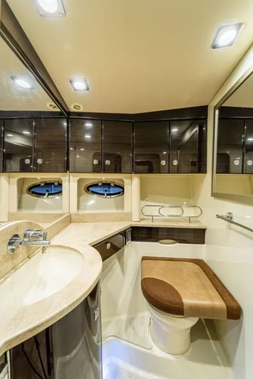 Beautiful Now Yacht Photos Pics Luxurious bathroom interior of 2015 Formula 45 Yacht with modern fixtures and elegant design.