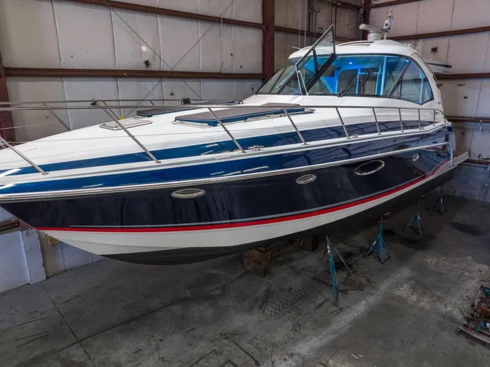 Beautiful Now Yacht Photos Pics 2015 Formula 45 Yacht in storage, showcasing sleek design and modern features.