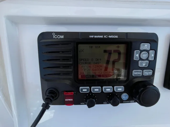  Yacht Photos Pics Icom VHF Marine IC-M506 radio on 2014 Southport 27 Center Console boat.