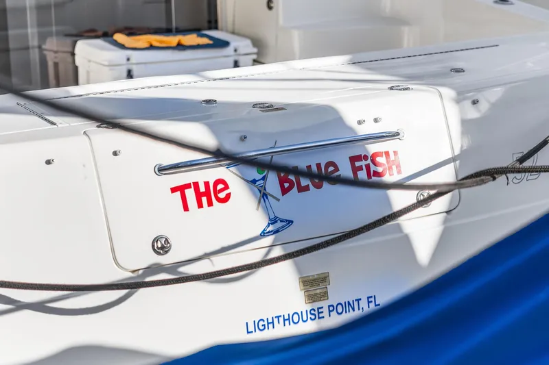 The Blue Fish Yacht Photos Pics 2007 Sea Ray 52 Sedan Bridge yacht named "The Blue Fish" at Lighthouse Point, FL.