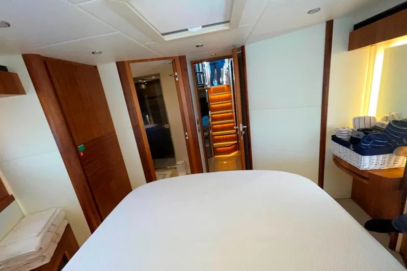  Yacht Photos Pics Luxurious interior of 2018 Absolute NAVETTA 58 yacht with elegant wood finishes.