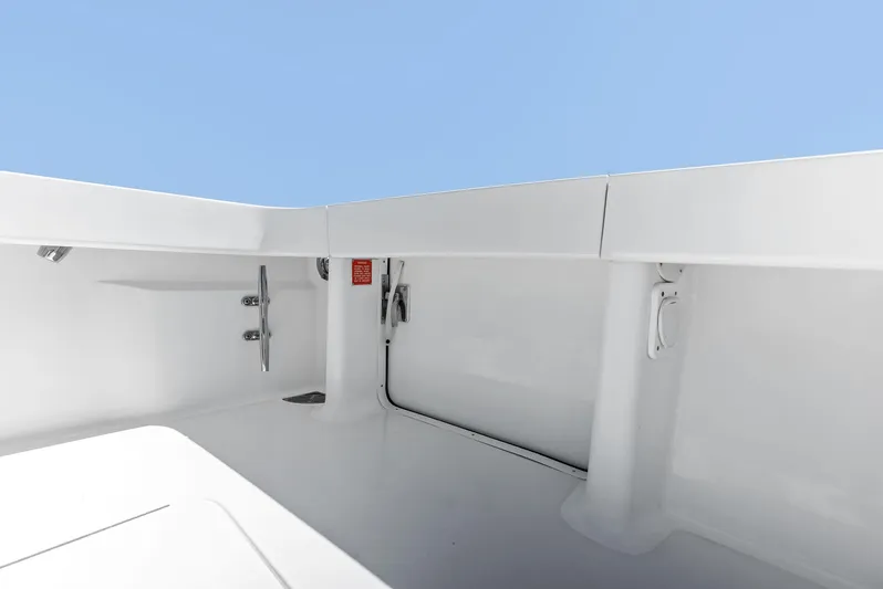 Ivelymar Yacht Photos Pics 2005 Viking 56 Convertible yacht interior with sleek white design and modern fixtures.