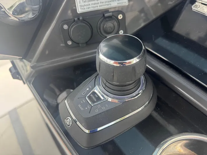  Yacht Photos Pics Joystick control on 2026 Blackfin 302 CC boat dashboard.