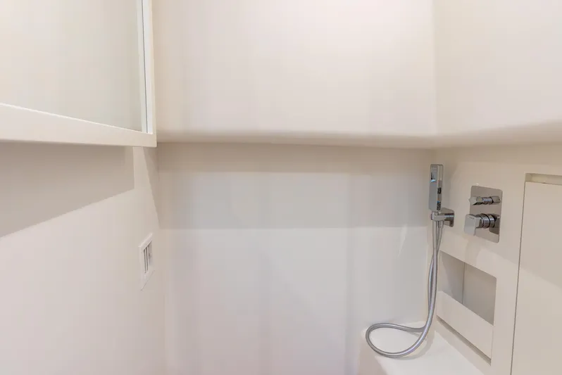 Exit Strategy Yacht Photos Pics Modern bathroom shower area in 2023 Pardo Yachts 50 model.