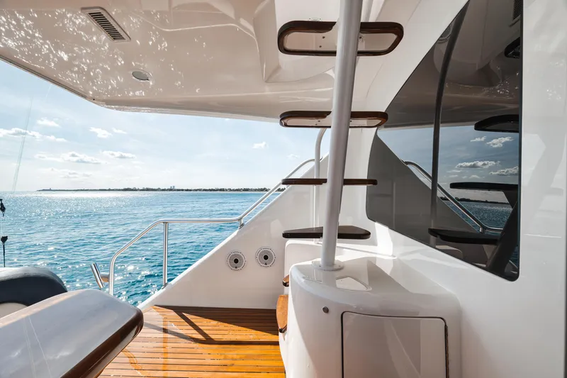 High Cotton Yacht Photos Pics 2015 Viking 92 EB HIGH COTTON- Bridge Mezzanine Stairs