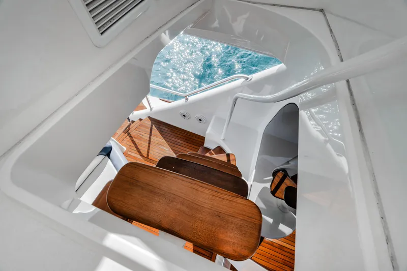 High Cotton Yacht Photos Pics 2015 Viking 92 EB HIGH COTTON- Bridge Mezzanine Stairs