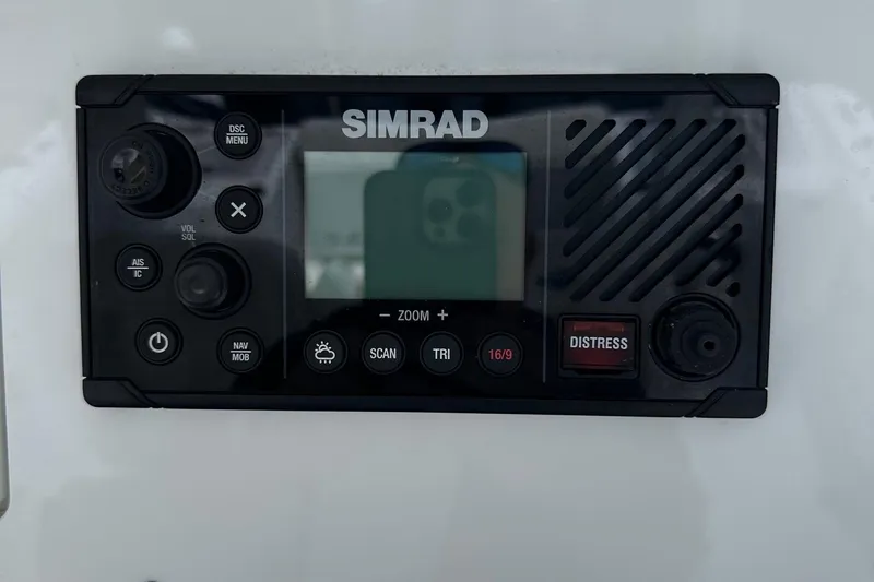  Yacht Photos Pics Simrad marine radio on 2022 Sea Pro 320 DLX Center Console boat dashboard.