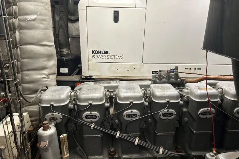 Le Kir Royal Yacht Photos Pics Engine room of a 1966 Full Displacement Motor Yacht with Kohler power system.