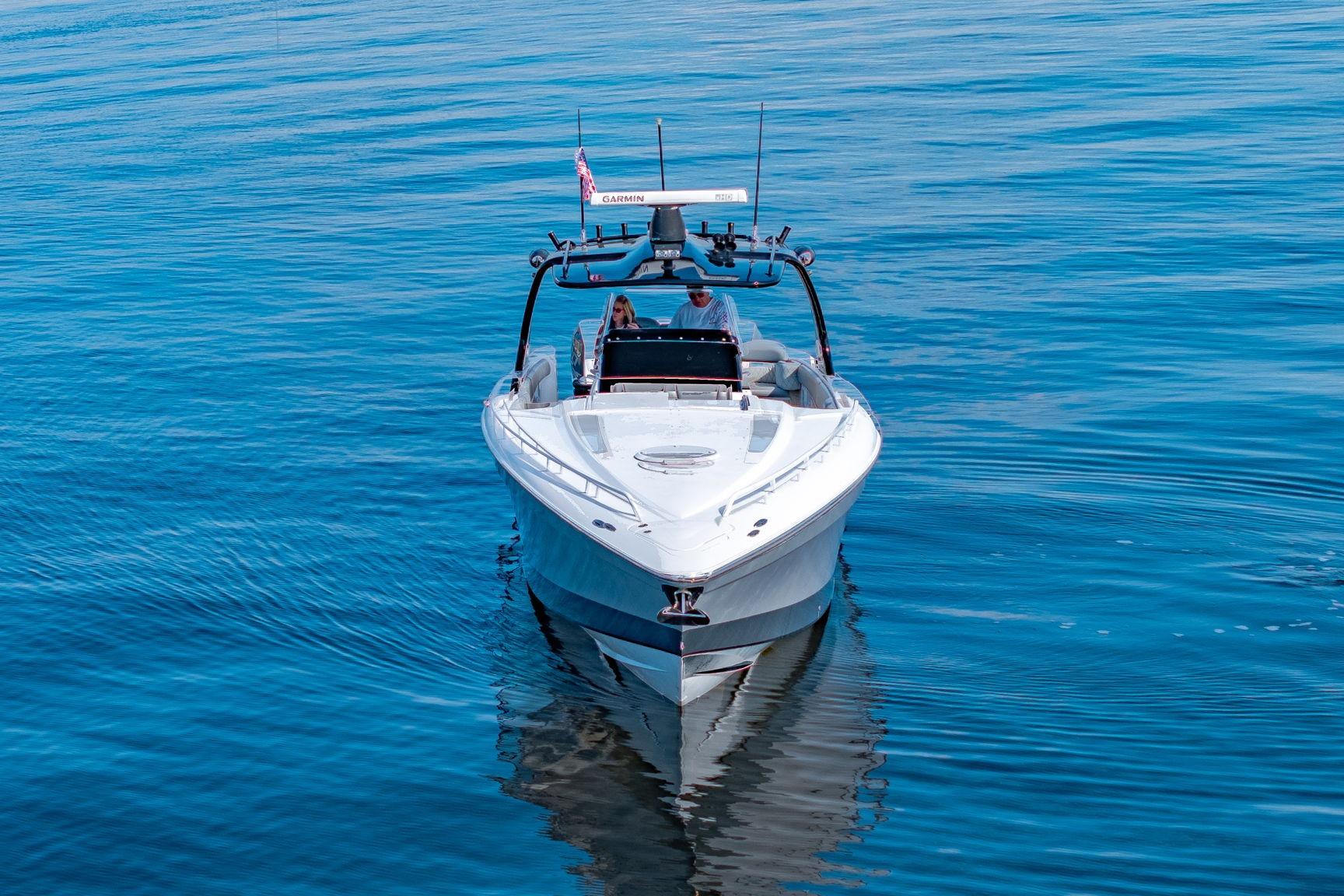 2010 Concept 4400 Sport Yacht cruising on calm blue waters.