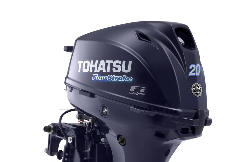2022 Tohatsu MFS20E EPTS -20hp EFI Outboard, Short shaft, Power Tilt, Remote control