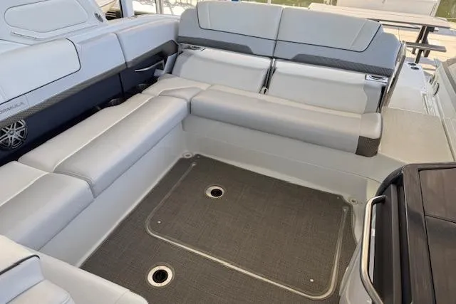  Yacht Photos Pics 2019 Formula 310 Bowrider I/O interior with spacious seating and modern design.