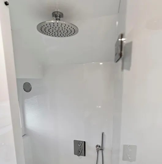 Libertas One Yacht Photos Pics Modern shower in 2021 Sichterman Libertas 54 yacht bathroom.