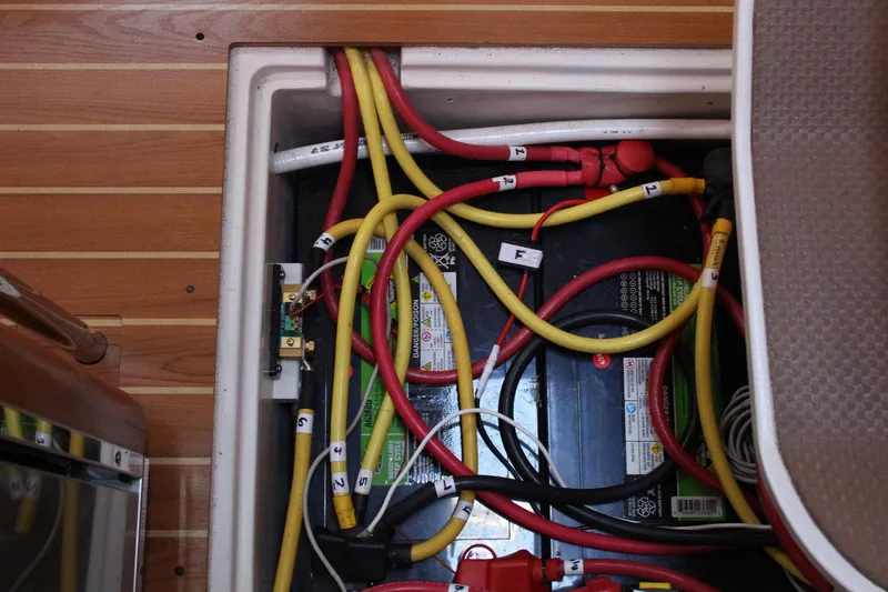 Hannah Yacht Photos Pics Electrical wiring and battery setup in a 2011 Catalina 445 sailboat.