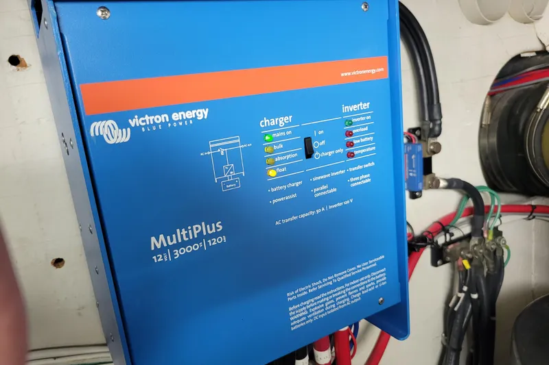  Yacht Photos Pics Victron Energy MultiPlus inverter charger in a 2001 Carver 570 Voyager Pilothouse.