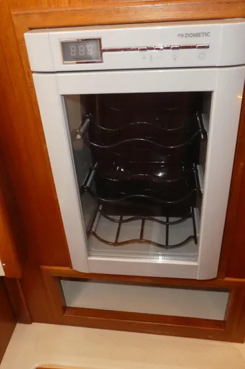 Second Act Yacht Photos Pics Dometic wine cooler in 2021 Ranger Tugs R-29 S boat interior.