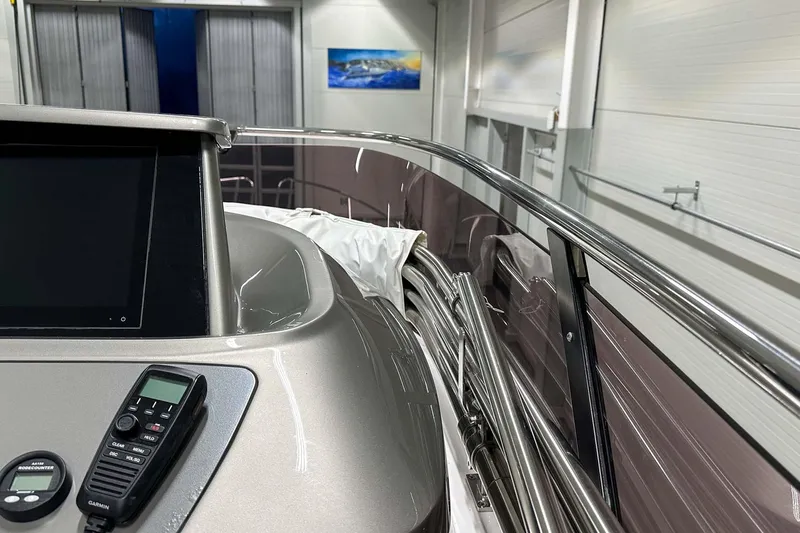 F45021 Yacht Photos Pics Interior view of a 2021 Princess F45 yacht with navigation equipment.