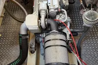 Engine compartment of 2005 Custom Knight Craft 12,50 with visible components and wiring.