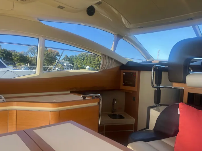  Yacht Photos Pics Luxurious interior of a 2013 Azimut 40 Flybridge yacht with modern furnishings.