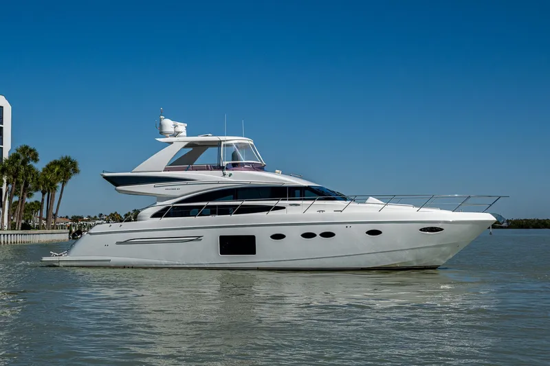 No Vacansea Yacht Photos Pics 2016 Princess Flybridge 64 Motor Yacht cruising on calm waters.