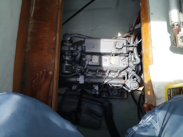 Sandstar Yacht Photos Pics Engine compartment of a 2009 Lagoon 500 catamaran.