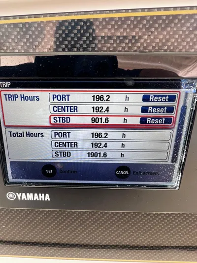  Yacht Photos Pics Yamaha engine hours display on 2012 Grady-White 366 Canyon boat.