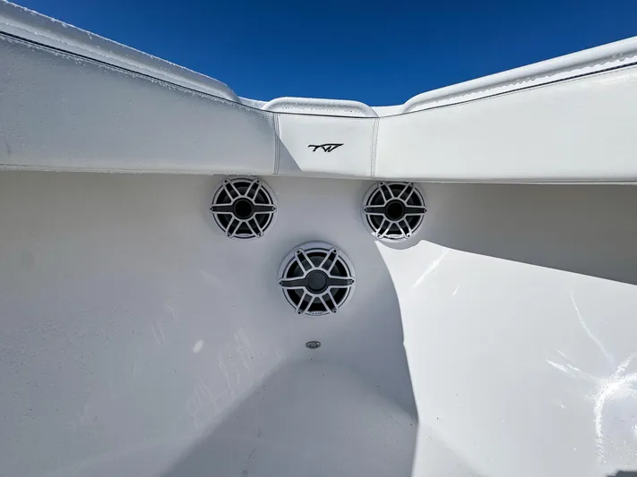  Yacht Photos Pics 2023 Tidewater 282cc Adventure Bluewater boat speakers and interior detail.