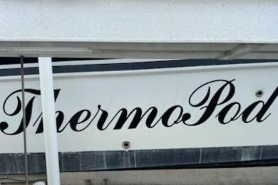 1992 Stamas 288 Liberty boat with "ThermoPod" lettering on the side.