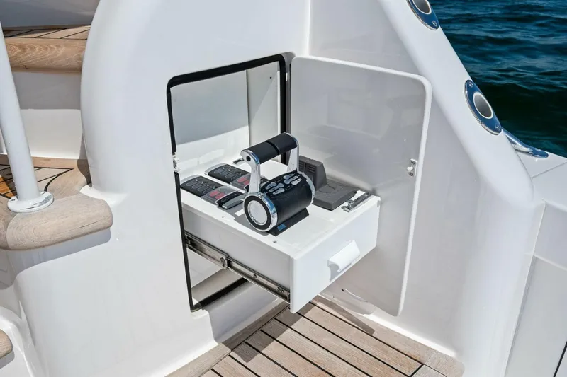 Galati Yacht Sales Trade Yacht Photos Pics 2025 Viking 58 Convertible yacht control panel with sleek design and advanced features.
