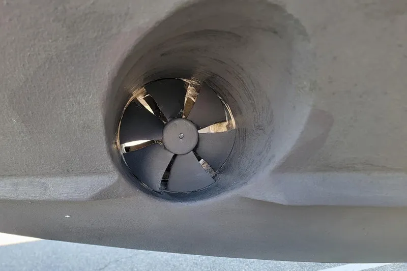  Yacht Photos Pics Bow thruster on 2010 Intrepid 39 Kevlar Hull Sport Yacht, enhancing maneuverability.