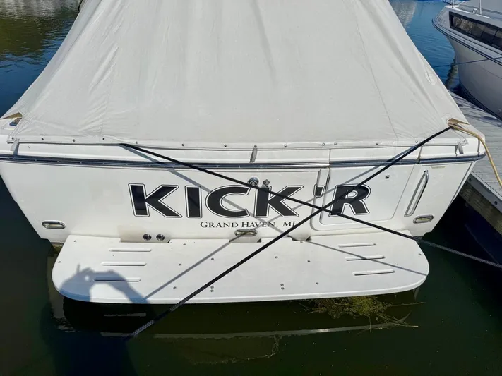  Yacht Photos Pics 2006 Rampage 33 Express boat named "KICK'R" docked in Grand Haven, MI.