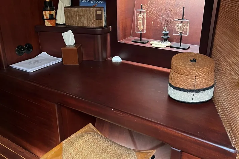  Yacht Photos Pics Luxurious wooden interior of 1993 Custom Sailing Yacht Ocean Pure with elegant decor.