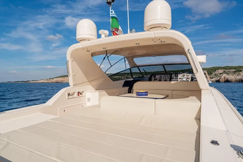  Yacht Photos Pics Luxurious 1996 Riva BAHAMAS 60 SPECIAL yacht on serene blue waters.