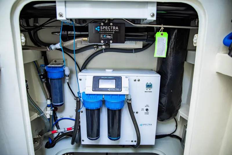  Yacht Photos Pics Spectra watermaker system in 2022 HH Catamarans HH55 yacht, featuring advanced filtration technology.