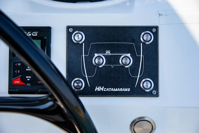  Yacht Photos Pics Control panel of 2022 HH Catamarans HH55 with navigation equipment.