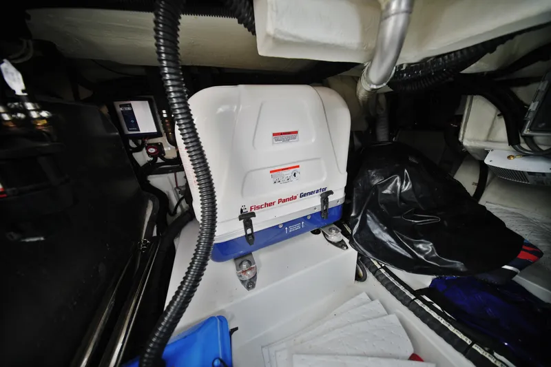  Yacht Photos Pics Engine room of 2023 Galeon 400 XL with Fischer Panda generator.