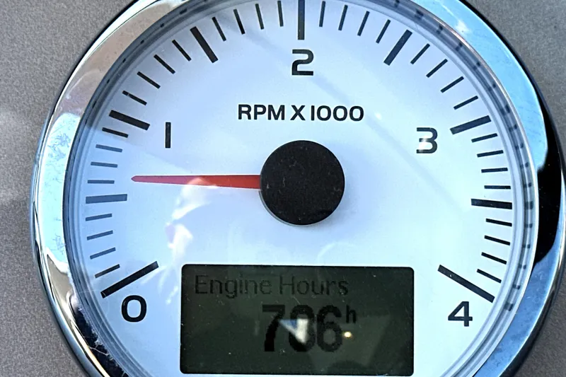 Eribella Yacht Photos Pics Tachometer of 2016 Prestige 500 S showing 706 engine hours.