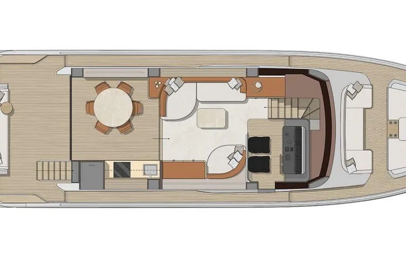  Yacht Photos Pics Floor plan of 2026 Cranchi 62 yacht, featuring spacious interior layout and elegant design.
