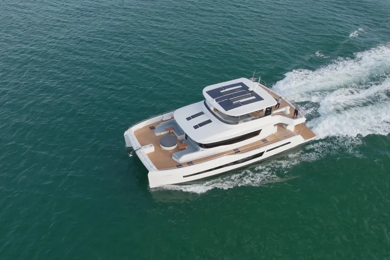  Yacht Photos Pics Luxurious 2026 Granocean W-72 yacht cruising on open sea.