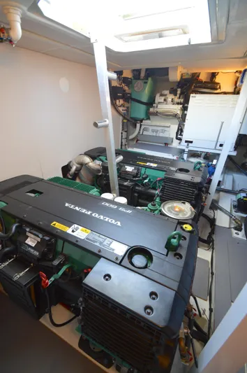 Yore Amuche Yacht Photos Pics Engine room of 2019 Prestige 520S yacht with Volvo Penta engines.