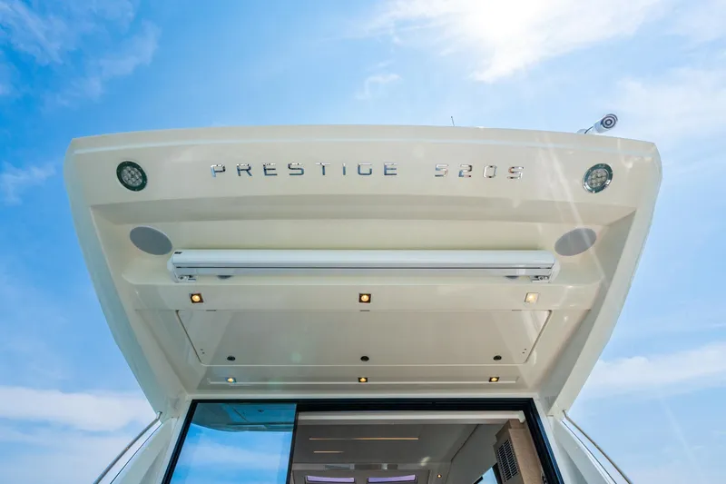 Yore Amuche Yacht Photos Pics 2019 Prestige 520S yacht exterior with blue sky background.