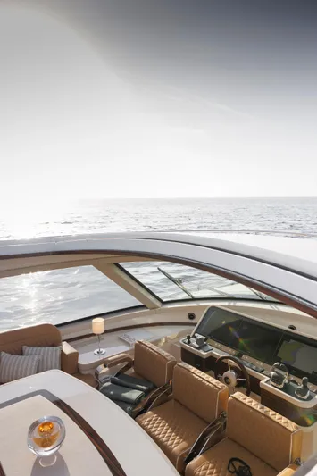 Tons Of Fun Yacht Photos Pics Luxurious 2022 Zeelander Z72 yacht interior with ocean view and modern helm.
