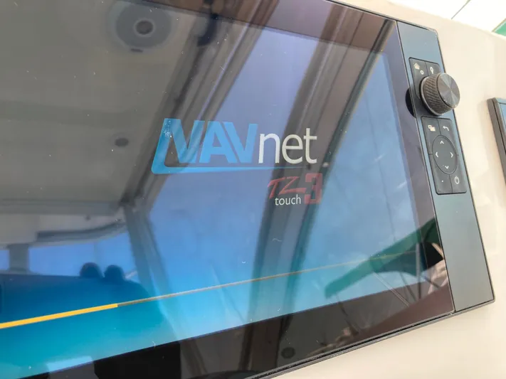 Alibi Yacht Photos Pics NAVnet TZtouch3 display on 2006 Rampage Express Offshore Tower boat.