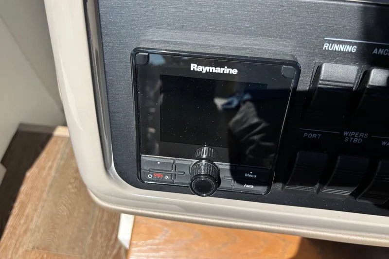 Cop Out II Yacht Photos Pics Raymarine control panel on 2018 Sea Ray Sundancer 460 yacht dashboard.
