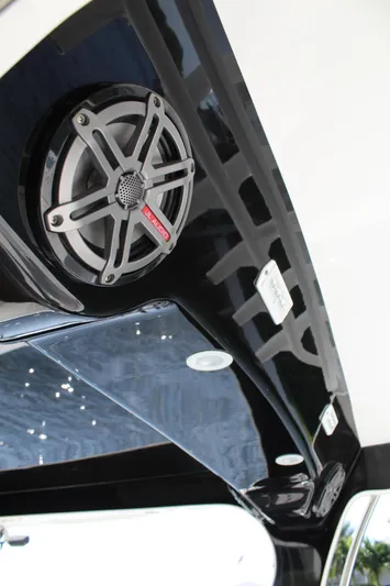  Yacht Photos Pics 2019 Edgewater 370CC boat interior with speaker and sleek design.