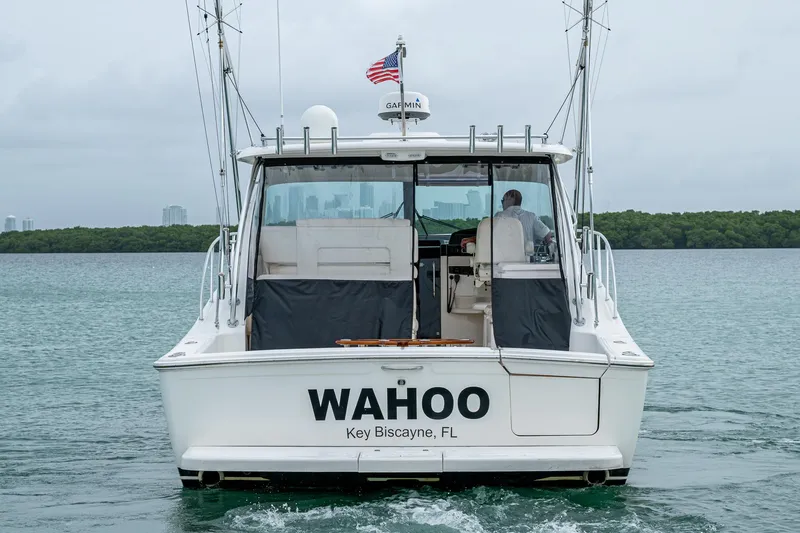 Wahoo Yacht Photos Pics 2009 Tiara Yachts 39 Open boat named Wahoo in Key Biscayne, FL, rear view.